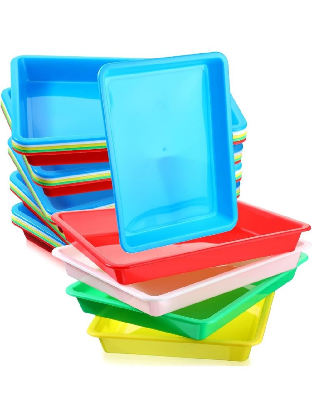 40 Pcs Stackable Plastic Art Trays for Crafts - Versatile, Durable, 11"x8.3"x1.2